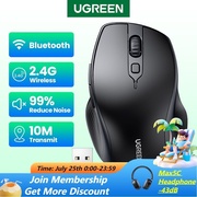 UGREEN Wireless Bluetooth Mouse with 5 Silent Buttons 2.4G Bluetooth 5.0 and USB Mini Receiver 4-Level DPI Ergonomic Mouse Compatible for PC/Mac/Linux Laptop