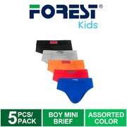 Forest Kids 100% Cotton Boy Mini briefs ( 5 Pieces ) Assorted Colours - FUJ0002M
