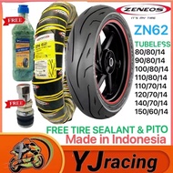 ZENEOS ZN62  MOTORCYCLE TIRE GULONG TUBELESS 80/80/14 90/80/14 100/80/14 BY14