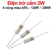 [Cheap Combo] (20 pieces) Plug-in resistor 2W 4 color rings ±5% - value 120R to 25KR