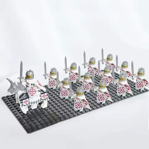 13pcs Teutonic Roman Templaer Knights Hospitaller Spartacus Army Solider Minifig Building Block Toys