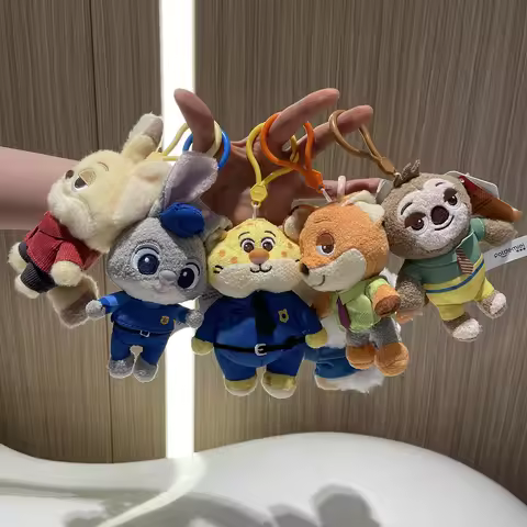 Genuine Zootopia Plush Keychain Judy Nick Sloth Sheep Leopard Finnick Pendant Cute Charm Sloth Keych