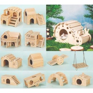 Wooden house for hamsters with many designs, sleeping house for hamsters hamster accessori