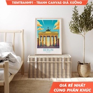 Tranh treo tường Berlin Brandenburg Gate Germany Wall Art Berlin Germany Travel Poster tặng kèm đinh