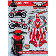 VELOZI YAMAHA Y16 Y16ZR (NOT ABS) EXCITER GP DESIGN RM7 RED /SILVER S3 BODY KIT COVER SET -STICKER SIAP TANAM