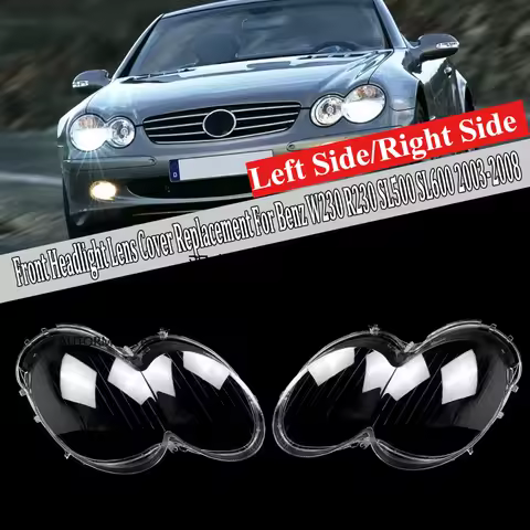 L/R Car Headlamp Lens Cover Shell Headlight Cover Lampshade Shell For Mercedes-Benz W230/R230 SL SL3