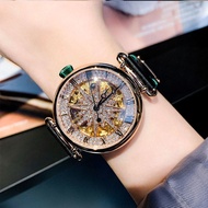 Davena Small Jinsui Mechanical Watch Women's Light Luxury High-End Hollow Watch Girl's Big Dial New 