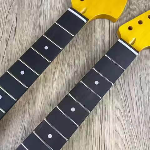 Mustang Guitar Neck 648 Size - Slightly Yellowed | Rosewood Fingerboard for Electric Guitars