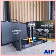 รุ่นกล่องพลาสติก MICROTECH MT-333D ไมค์ลอยมือถือคู่UHF ไมค์โครโฟน ไมค์ลอย คลื่นความถี่ถูกต้องตาม กสท