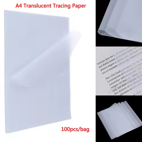 100 PCS A4 Translucent Tracing Wrapping Tissue Paper For Tracing Drawing Scrapbooking Card Fruit Wra