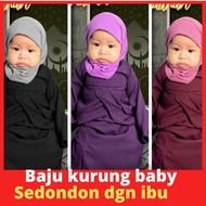 baju kurung baby TULIP himayya BAYI hitam pink maroon magenta