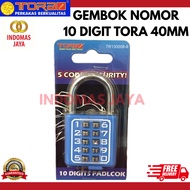 TORA 10 Digit Combination Number Padlock 40 mm - Number Padlock Code Padlock - TAIWAN