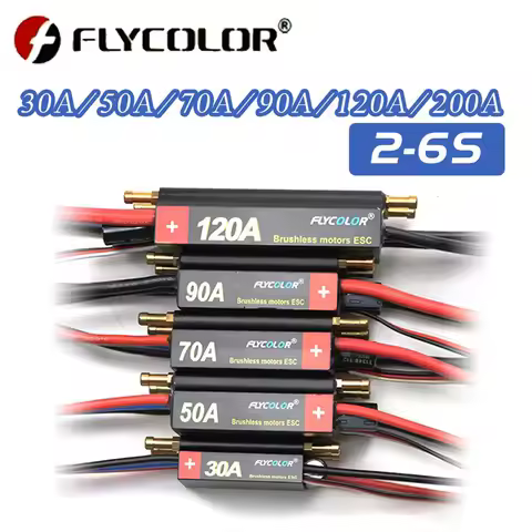 FlyColor 30A 50A 70A 90A 120A 2-6S Lipo Water cooling ESC with BEC Boat ESC Brushless Speed Controll