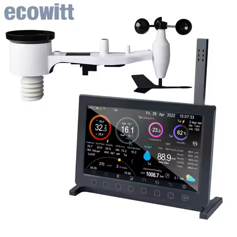 Ecowitt HP2561 Wi-Fi Weather Station Indoor Outdoor, with 7-in-1 Wireless Solar Powered Weather Sens