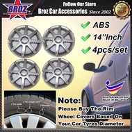 14 Inch ABS Wheel Cover Rim Center Hub Caps (MADE IN MALAYSIA) Saga 2