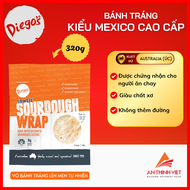 Vỏ bánh Tortilla chay không đường lên men tự nhiên nhập khẩu Úc 8 bánh Diego’s GoWell 320g