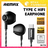 REMAX Earphone Digital Type C With Volume Control Earphones Ye Fon In Ear Flat Earbud With Built In 