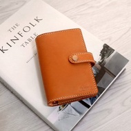 小橘皮 植鞣牛皮 A7 6孔活頁筆記本 手帳