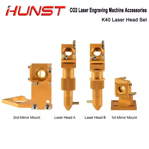 HUNST K Series Gold CO2 Laser Head Set Diameter 12 / 20 mm Focal Length: 50.8 mm Lens for 2030 4060 