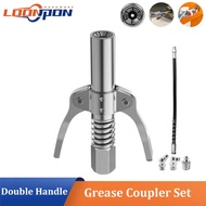 LOONPON Double Handle Grease Coupler Nozzle for Pneumatic Manual Electric Grease Grease Gun NPTI/8