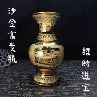 台灣現貨【現貨】陶瓷拜拜花瓶 供佛花瓶 神桌花瓶 花瓶佛具 神明花瓶 金色花瓶家用插花供瓶佛堂招財神供神擺件佛具用品花瓶