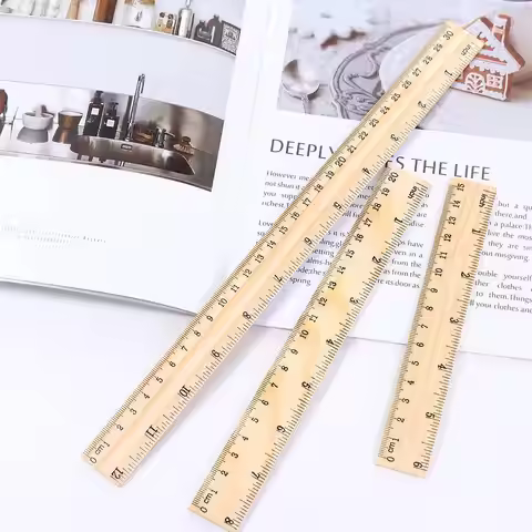 School Supplies Desk Accessories Stationery 15/20/30cm Children Teacher Rulers Wooden Rulers Straigh