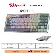 Redragon K652 Azure 75% Low-profile Tri-Mode RGB Mechanical Keyboard Ultra-Thin - nuphy air75 simila
