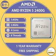 USED AMD Ryzen 5 2400G R5 2400G 3.6 GHz Quad-Core Quad-Thread 65W CPU Processor YD2400C5M4MFB Socket AM4 NO FAN