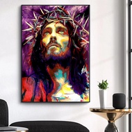Lukisan kanvas Jesus, cetakan seni potret Jesus, gambar dinding klasik untuk hiasan ruang tamu, bili