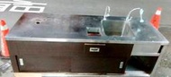 厚鐵水槽平台工作台(長*寬*高:197cm*70cm*90cm)☆創業財積店☆汐止二手中古餐飲設備買賣☆