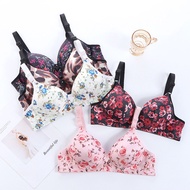 Wireless Bra Printed Floral Bras Size 34-42 A B C Cup Push Up Bralette Woman Innerwear Fashion