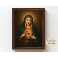 The Immaculate Heart of Mary：Catholic Home Decor，baptism gift