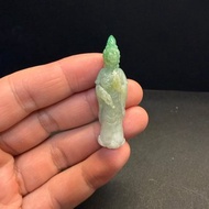 瀚玉珠寶 天然緬甸翡翠 老三彩觀音 黃加綠 翡翠觀音 髮髻好美