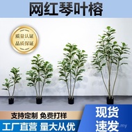 Buatan Putih Bermata Biola Daun Ara Tanaman Hijau Tiruan Hiasan Dalaman dan Luaran Hiasan Rumah Hias