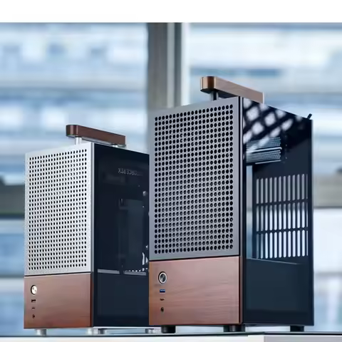 New T6 Silver ITX Walnut Wood Handle PC Case Micro ATX Mini ITX Tower PC Case Gaming PC