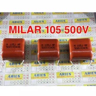 Kapasitor milar 1uf / 105 / 105j / 105k 500v Harga Per pcs body gemuk