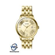 Citizen DZ0032-59P Standard Analog Quartz Gold Dial Gold-Tone Stainless Steel Men's Watch