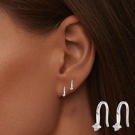 1 Pair Of S925 Sterling Silver Shiny Teardrop Zirconia Ear Hook Earrings, Women's Earring Accessorie