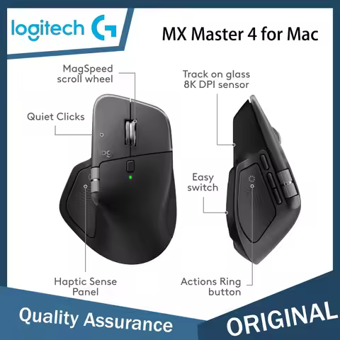 Logitech MX Master 4 for Mac Ergonomic Bluetooth Mouse with Advanced Performance Haptic Feedback Mac
