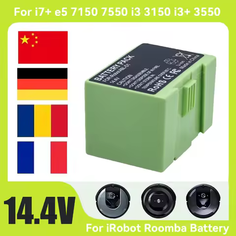 14.4V 2600mAh i7 Battery Replacement for IRobot Roomba E and I Series i7+ E5 7150 7550 i3 3150 i3+ 3