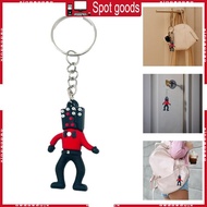 XI 1 8 Pcs Anime Keychains Skibidi Battle Action Figures Keychain Skibidi Toilet Key Rings Keychain 