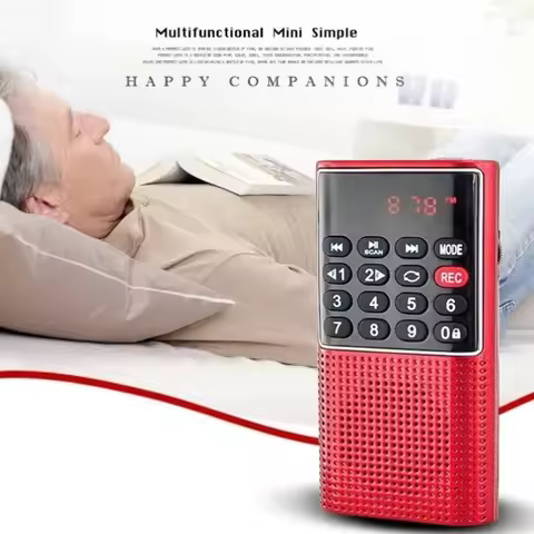 L-328 Mini Auto Scan FM Radio Portable Voice Recorder TF Card Speaker Rechargeable MP3 Music Player