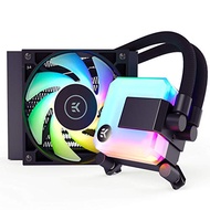 EK AIO 120mm, D-RGB All-in-One CPU Cooler with EK-Vardar High-Performance PMW Fans, Water Cooling Co