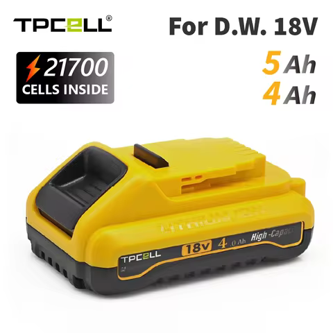 TPCELL 4Ah/5Ah For DeWalt 20V Battery 21700 DCB204 Replacement Battery Compatible With For Dewalt 18