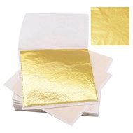 200 Piece Gold Sheets Gold Foil for Art Gilding Flakes Multipurpose 8.5x8 cm Gold Leaves Flakes Gold