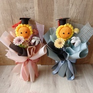 【畢業花束】乾燥花束/編織花束/幼稚園畢業/微笑向日葵