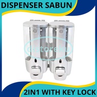 DM - Hand Soap 2 Tubes 2 in 1 Liquid Soap Dispenser With Key Lock