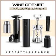 Wine Bottle Opener Corkscrew Automatic Wine Stopper Vacuum Liquor Stopper Fresh Preserver Wine Accessories 红酒开瓶器红酒塞
