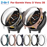 Tempered Glass Film + Case For Garmin Venu 3/ Venu 3S Smart Watch Screen Protector Full Coverage Cover Hard PC Frame Shell