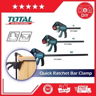 TOTAL QUICK BAR CLAMP F Clamp / Spreader (THT1340601 , THT1340602 , THT1340603 ) | TOTAL Quick Ratchet Bar Clamp (6/12/18) Spreader F Clamp Max Clamp Force 60kg Pengapit Kayu Woodworking Tools |  Total 6' / 12' / 18' Quick Bar Clamps